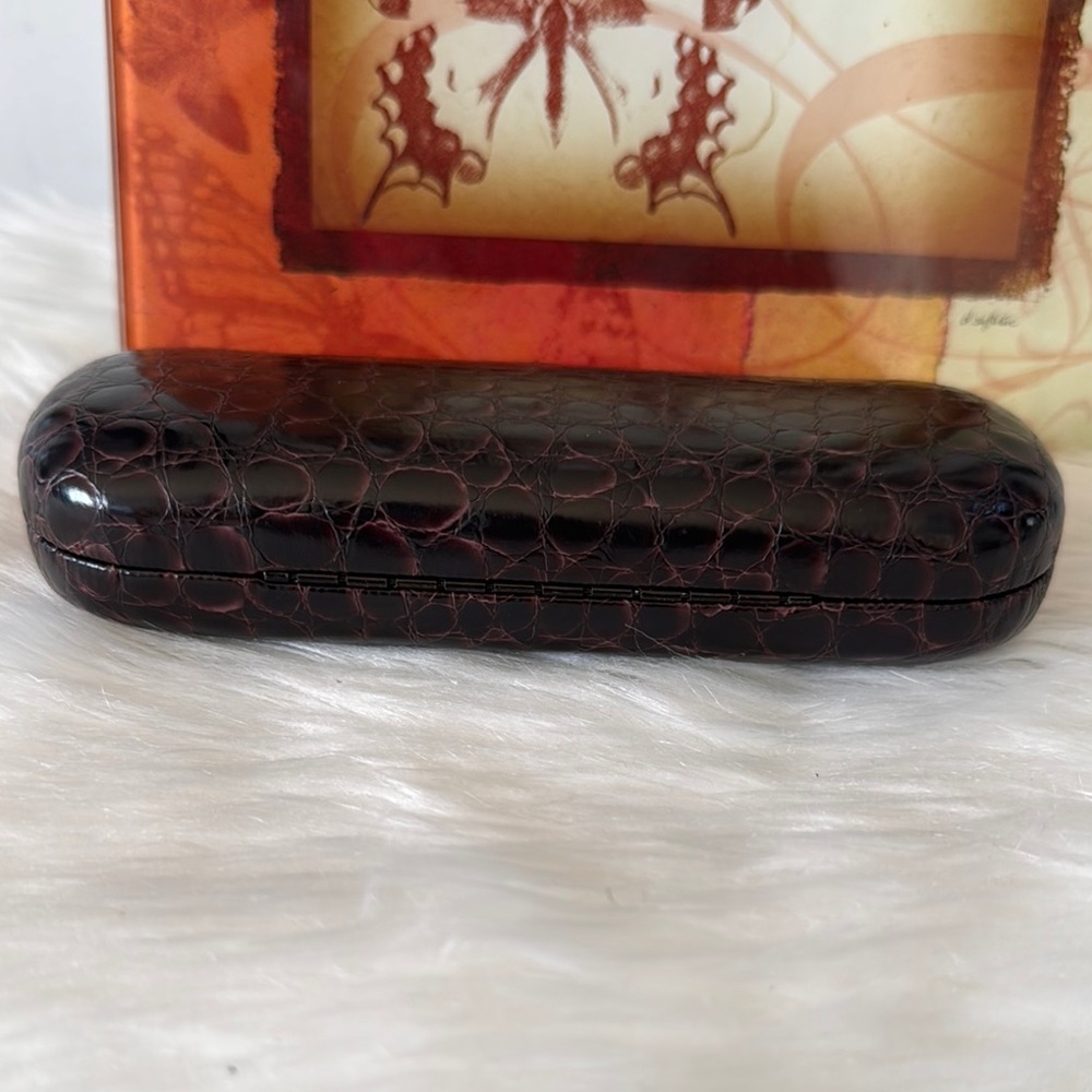 Brown Crocodile Pattern Eyeglass Case - image 7